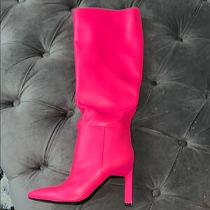 Vibrant Pink Women's Knee-High Boots
